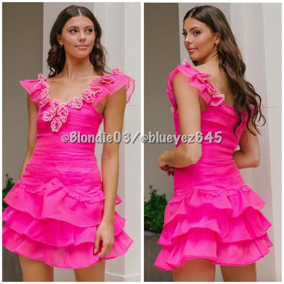 LoveShackFancy “Chaya” dress in flirty fuchsia 2 - Picture 2 of 5